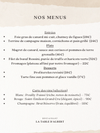 La Table d'Albert - Menu